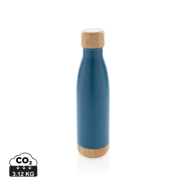 Logo trade promotional items picture of: Vacuum stainless steel bottle with bamboo lid and bottom
