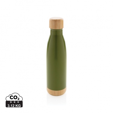 Logotrade advertising product image of: Vacuum stainless steel bottle with bamboo lid and bottom