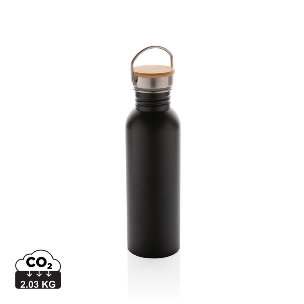 Logotrade promotional product image of: Modern stainless steel bottle with bamboo lid