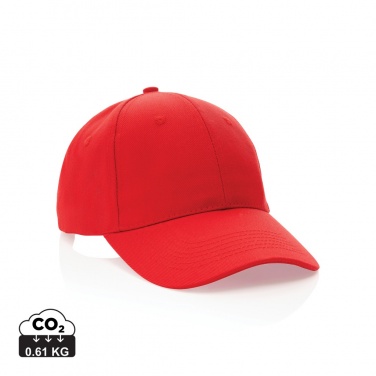 Logo trade promotional products image of: Impact 6 panel 280gr Recycled cotton cap with AWARE™ tracer