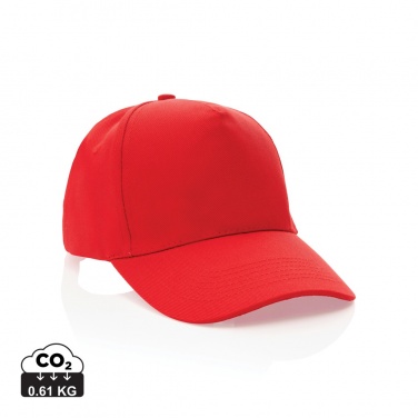 Logo trade corporate gifts image of: Impact 5panel 280gr Recycled cotton cap with AWARE™ tracer