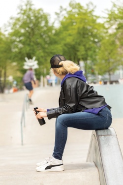 Logo trade business gifts image of: Impact AWARE™ Brushed rcotton 5 panel trucker cap 190gr