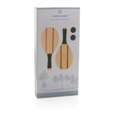 Logo trade promotional merchandise photo of: Wooden frescobol tennis set