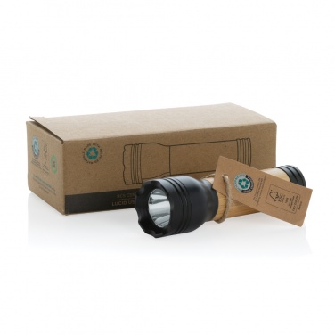 Logo trade corporate gifts image of: Lucid 1W RCS certified recycled plastic & bamboo torch
