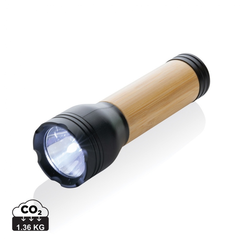 Logo trade promotional products picture of: Lucid 3W RCS certified recycled plastic & bamboo torch