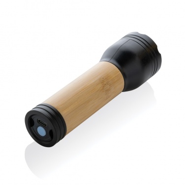Logo trade business gift photo of: Lucid 3W RCS certified recycled plastic & bamboo torch