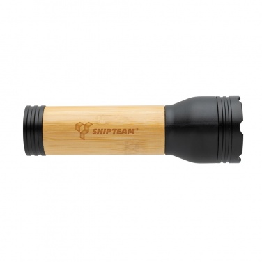 Logo trade promotional merchandise picture of: Lucid 3W RCS certified recycled plastic & bamboo torch