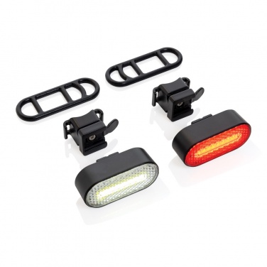Logotrade promotional items photo of: Lumino RCS recycled plastic USB re-chargeable bike light set