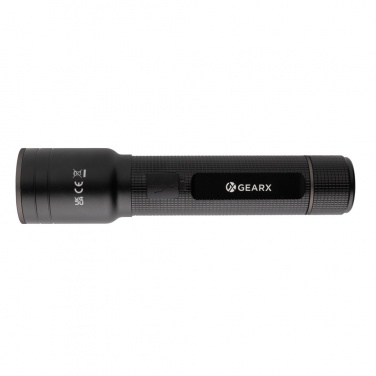 Logo trade promotional item photo of: RCS recycled aluminum USB-rechargeable heavy duty torch