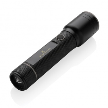 Logo trade promotional merchandise photo of: RCS recycled aluminum USB-rechargeable heavy duty torch