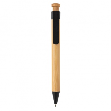 Logo trade advertising product photo of: Bamboo pen with wheatstraw clip