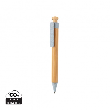Logo trade corporate gifts picture of: Bamboo pen with wheatstraw clip