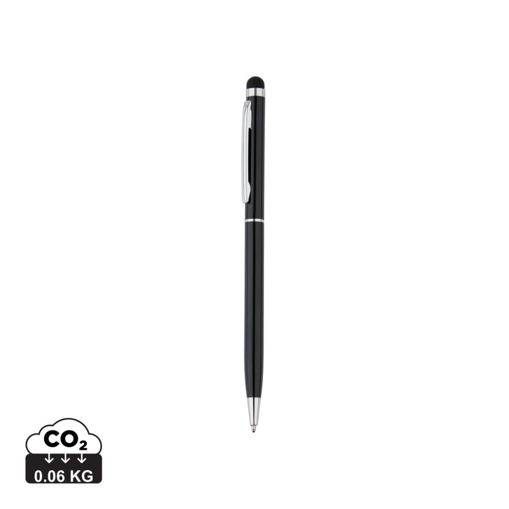 Logo trade business gifts image of: Thin metal stylus pen