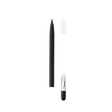 Logo trade promotional gifts image of: Aluminum inkless pen with eraser