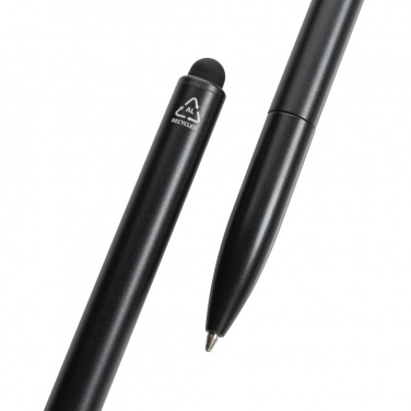 Logotrade promotional giveaway image of: Kymi RCS certified recycled aluminium pen with stylus