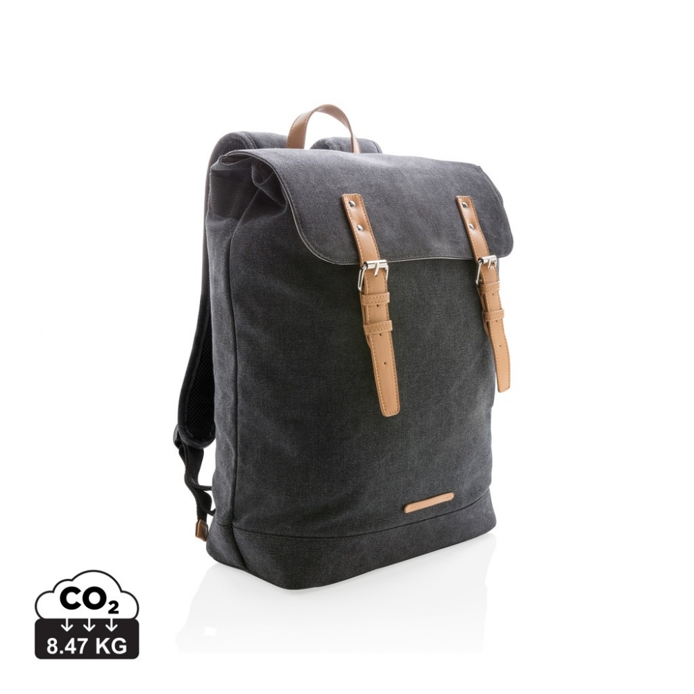 Logo trade advertising products image of: Canvas laptop backpack PVC free