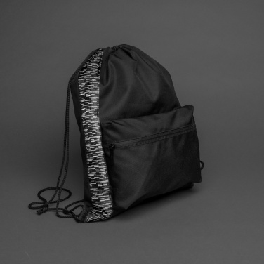 Logo trade promotional giveaways picture of: AWARE™ RPET Reflective drawstring backpack