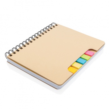 Logo trade promotional giveaways picture of: A5 Kraft spiral notebook with sticky notes