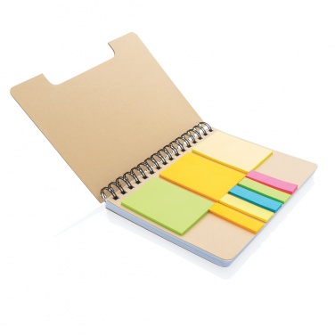 Logotrade advertising product picture of: A5 Kraft spiral notebook with sticky notes