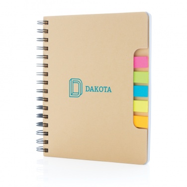 Logo trade corporate gifts picture of: A5 Kraft spiral notebook with sticky notes