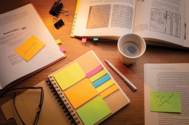 Logotrade corporate gift image of: A5 Kraft spiral notebook with sticky notes