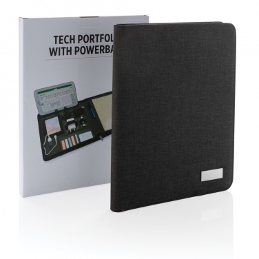 Logo trade promotional products image of: Tech portfolio with powerbank