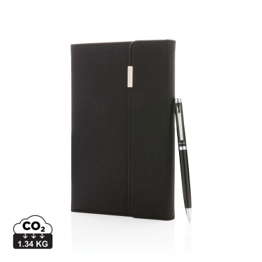 Logotrade promotional item image of: Swiss Peak deluxe A5 notebook and pen set