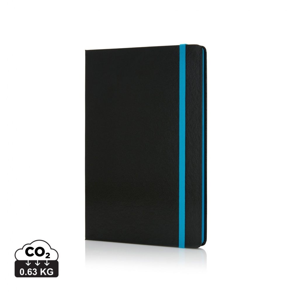 Logo trade promotional product photo of: Deluxe hardcover A5 notebook with coloured side
