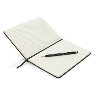 Logotrade promotional gift image of: Standard hardcover PU A5 notebook with stylus pen