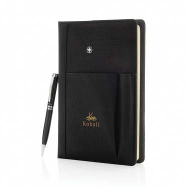 Logo trade promotional giveaways image of: Refillable notebook and pen set