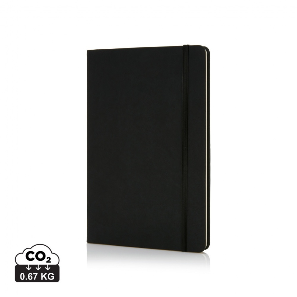 Logo trade promotional gifts image of: Deluxe hardcover PU A5 notebook
