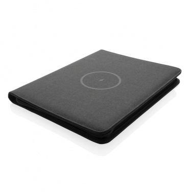 Logotrade advertising products photo of: Air 5W wireless charging portfolio A4 w/ 5000 mAh powerbank