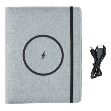 Logotrade promotional gift picture of: Air 5W wireless charging notebook with 5000mAh powerbank