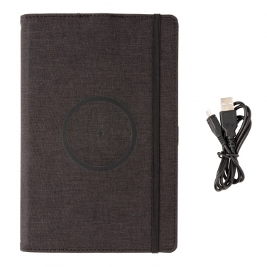 Logo trade corporate gifts image of: Air 5W wireless charging refillable journal cover A5