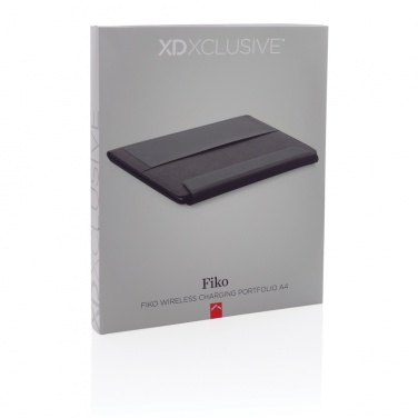 Logo trade promotional merchandise photo of: Fiko 5W wireless charging portfolio A4 with powerbank
