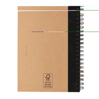 Logo trade promotional giveaways image of: Kraft spiral notebook with pen