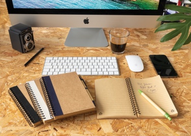 Logo trade business gift photo of: Kraft spiral notebook with pen