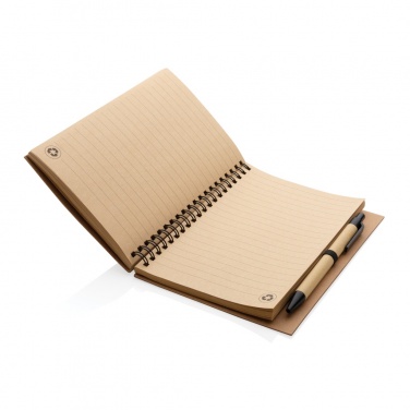 Logo trade promotional items picture of: Cork spiral notebook with pen
