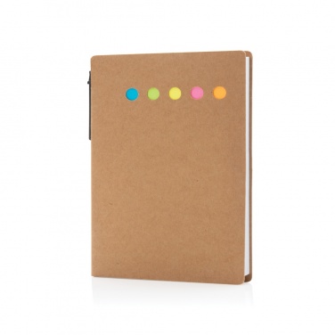 Logo trade promotional gifts picture of: Kraft sticky notes A6 booklet with pen