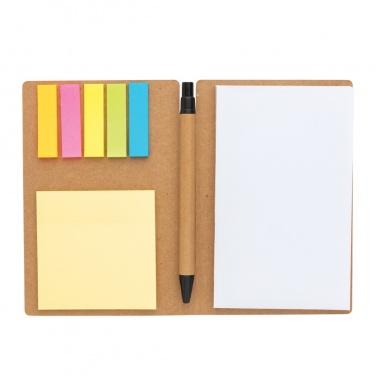 Logotrade promotional product image of: Kraft sticky notes A6 booklet with pen
