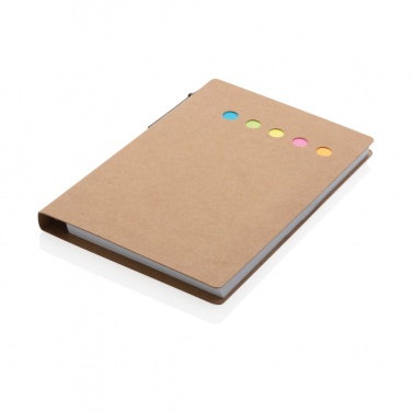 Logo trade promotional items picture of: Kraft sticky notes A6 booklet with pen