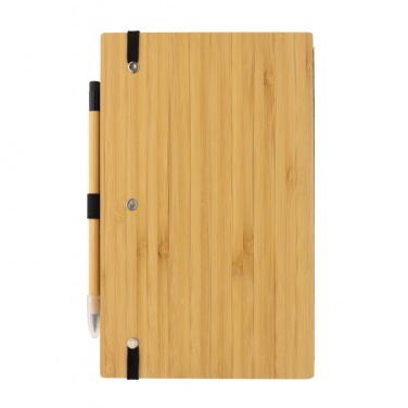 Logo trade promotional merchandise photo of: Bamboo notebook and infinity pencil set