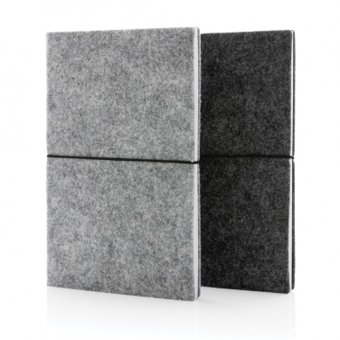 Logo trade promotional gifts picture of: GRS certified recycled felt A5 softcover notebook