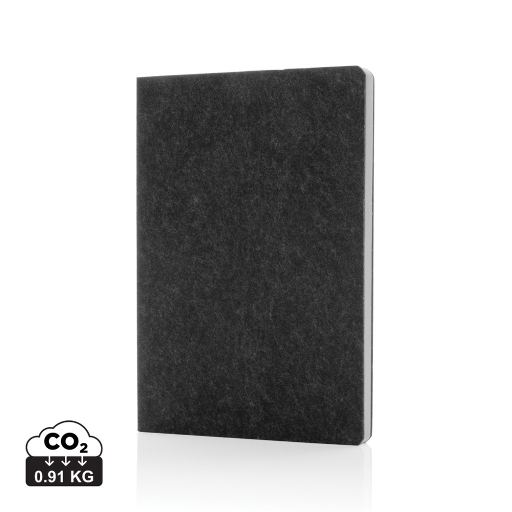 Logotrade business gifts photo of: Phrase GRS certified recycled felt A5 notebook