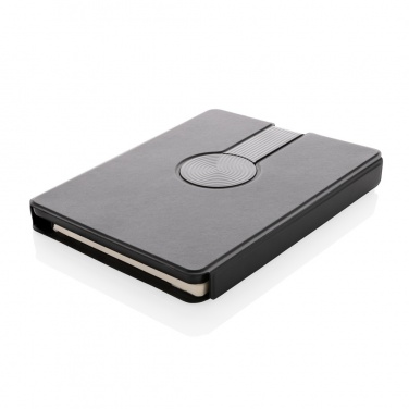 Logotrade advertising product picture of: Swiss Peak RCS rePU notebook with 2-in-1 wireless charger