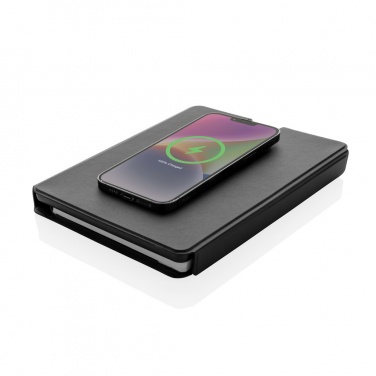 Logotrade corporate gifts photo of: Swiss Peak RCS rePU notebook with 2-in-1 wireless charger
