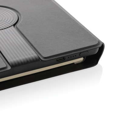 Logotrade promotional giveaway picture of: Swiss Peak RCS rePU notebook with 2-in-1 wireless charger