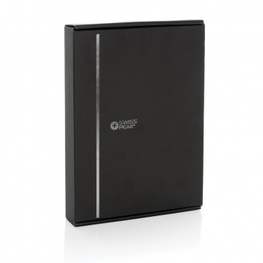 Logo trade promotional items image of: Swiss Peak RCS rePU notebook with 2-in-1 wireless charger
