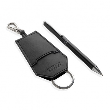 Logo trade promotional items image of: SP Tula RCS certified recycled PU key holder and pen set