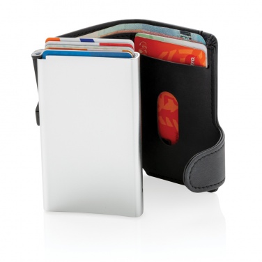Logotrade promotional item image of: Standard aluminium RFID cardholder with PU wallet